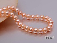 9-10mm AA Pink Flat Freshwater Pearl Necklace, Bracelet and Stud Earrings Set