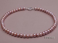 Classic 9-10mm Lavender Flat Cultured Freshwater Pearl Necklace