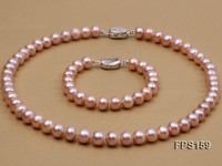 10-11mm AA Lavender Flat Freshwater Pearl Necklace and Bracelet Set