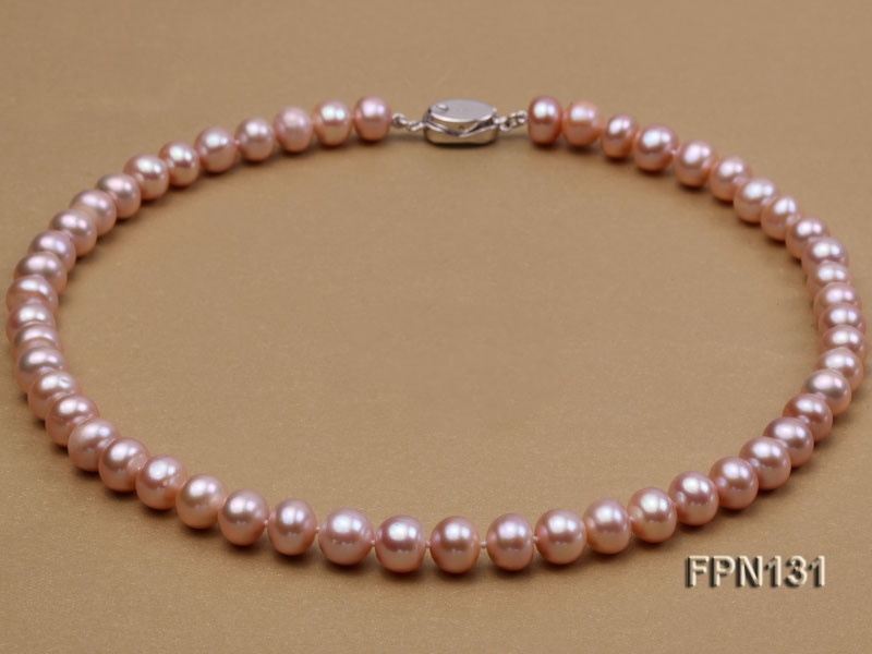 Classic 10-11mm Lavender Flat Cultured Freshwater Pearl Necklace