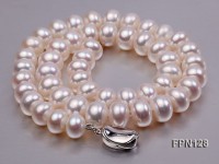 Classic 11-12mm AA White Flat Cultured Freshwater Pearl Necklace