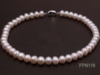 Classic 12-13mm AA White Flat Cultured Freshwater Pearl Necklace