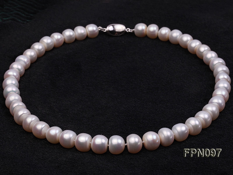 Classic12-13mm AAA White Flat Freshwater Pearl Necklace