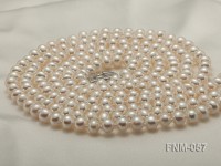7mm High Quality Flatly Round Pearl Necklace with Stering Silver Clasp