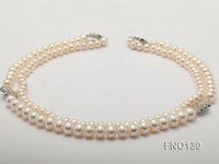High Quality Flatly Round Freshwater Pearl Opera Necklace