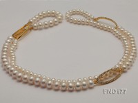 High Quality Flatly Round Freshwater Pearl Opera Necklace