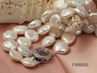 12-13mm White Coin Freshwater Pearl Necklace