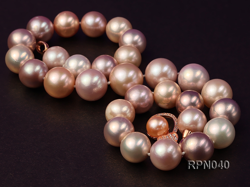 Classic 14-17mm Multi-color Round Edison Pearl Necklace