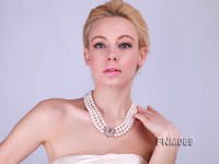 10-11mm AAA round pearl three-row necklace with sterling silver clasp