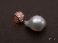 17x20mm White Baroque Freshwater Pearl Pendant with a Gilded Silver Pendant Bail