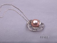 12mm Lavender Round Freshwater Pearl Pendant with a Gilded Silver Pendant Bail