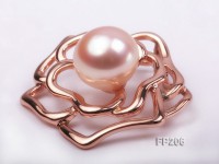 12mm Pink Round Freshwater Pearl Pendant with a Gilded Silver Pendant Bail