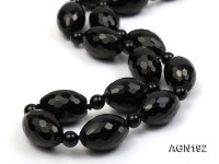 18x20mm black rice faceted agate necklace