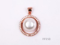12mm White Flat Freshwater Pearl Pendant with a Gilded Silver Pendant Bail