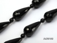 14.5x30mm black drop shape faceted agate necklace