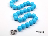 12mm vibrant blue round Turquoise Necklace