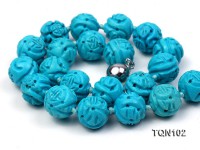 12.5mm Bule Round Faceted Turquoise Necklace