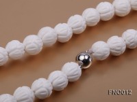 11.5mm Round White Tridacna Beads Necklace