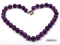 12mm Round Faceted Amethyst Beads Necklace