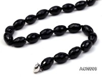 10.5×14.5mm rice shape faceted agate necklace