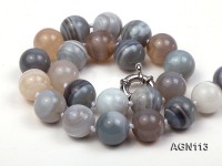 14mm multicolor  round agate necklace