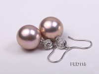 14.5mm Lavender Round Freshwater Pearl Earring