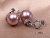 13mm Lavender Round Freshwater Pearl Earring