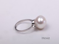 Classic 12.5mm White Pearl Ring with Sterling Silver