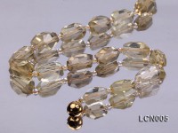 11x17mm Faceted Lemon Quartz Beads and 4mm Rock Crystal Beads Necklace