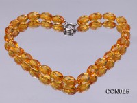 11x12mm Oval Faceted Citrine Beads Necklace