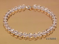 12mm Round Faceted Rock Crystal Beads Necklace