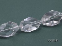 20x30mm Irregular Faceted Rock Crystal Necklace