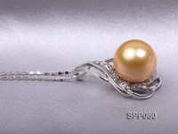 14mm Golden South Sea Pearl Pendant with 925 Sterling Silver