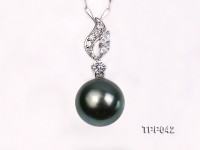 13mm Gorgeous Tahitian Pearl Pendant with Sterling Silver