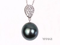 13x14mm Gorgeous Tahitian Pearl Pendant with Sterling Silver
