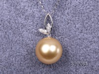 14.2mm Golden South Sea Pearl Pendant with 18k Gold