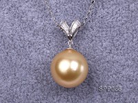 14.5mm Golden South Sea Pearl Pendant with 18k Gold