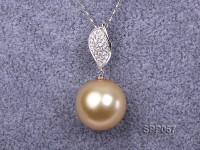 15.2mm Golden South Sea Pearl Pendant with 18k Gold