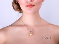 14.8mm Golden South Sea Pearl Pendant with 18k Gold