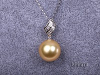 14.2mm Golden South Sea Pearl Pendant with 18k Gold