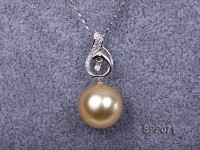 13.7mm Golden South Sea Pearl Pendant with 18k Gold