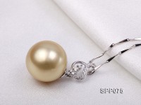 14.7mm Golden South Sea Pearl Pendant with 18k Gold