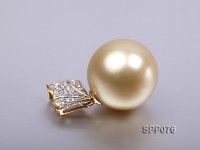 15mm Golden South Sea Pearl Pendant with 18k Gold