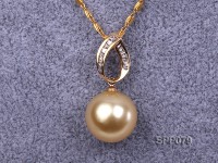 13.8mm Golden South Sea Pearl Pendant with 18k Gold