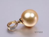 13.8mm Golden South Sea Pearl Pendant with 18k Gold