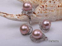 14mm Lavender Freshwater Pearl Pendant, Ring and Earrings Set