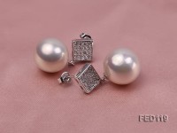 15mm White Round Edison Pearl Earring