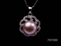 12.5mm Lavender Round Freshwater Pearl Pendant, Ring and Earrings Set