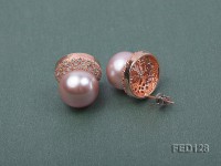12mm Lavender Flat Freshwater Pearl Earring