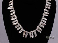 Classic White Baroque and Round Freshwater Pearl Necklace